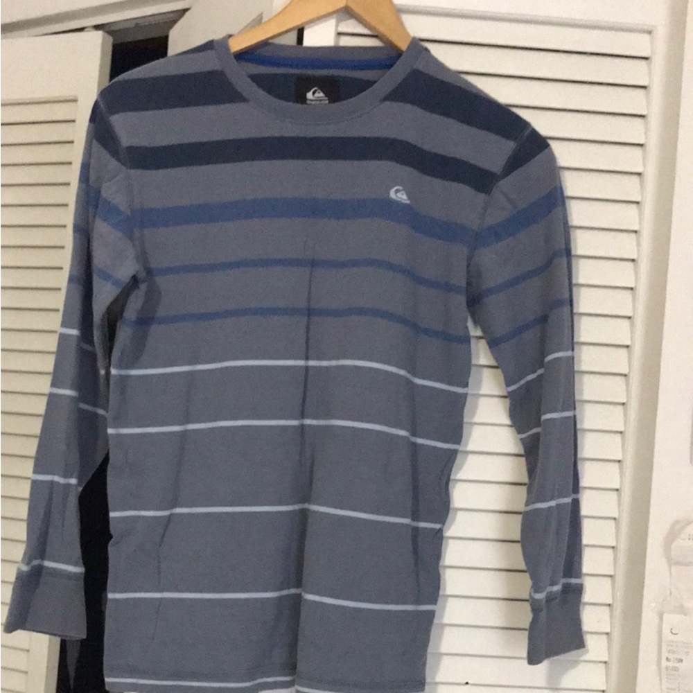 Quiksilver Blue Striped Long Sleeve Shirt